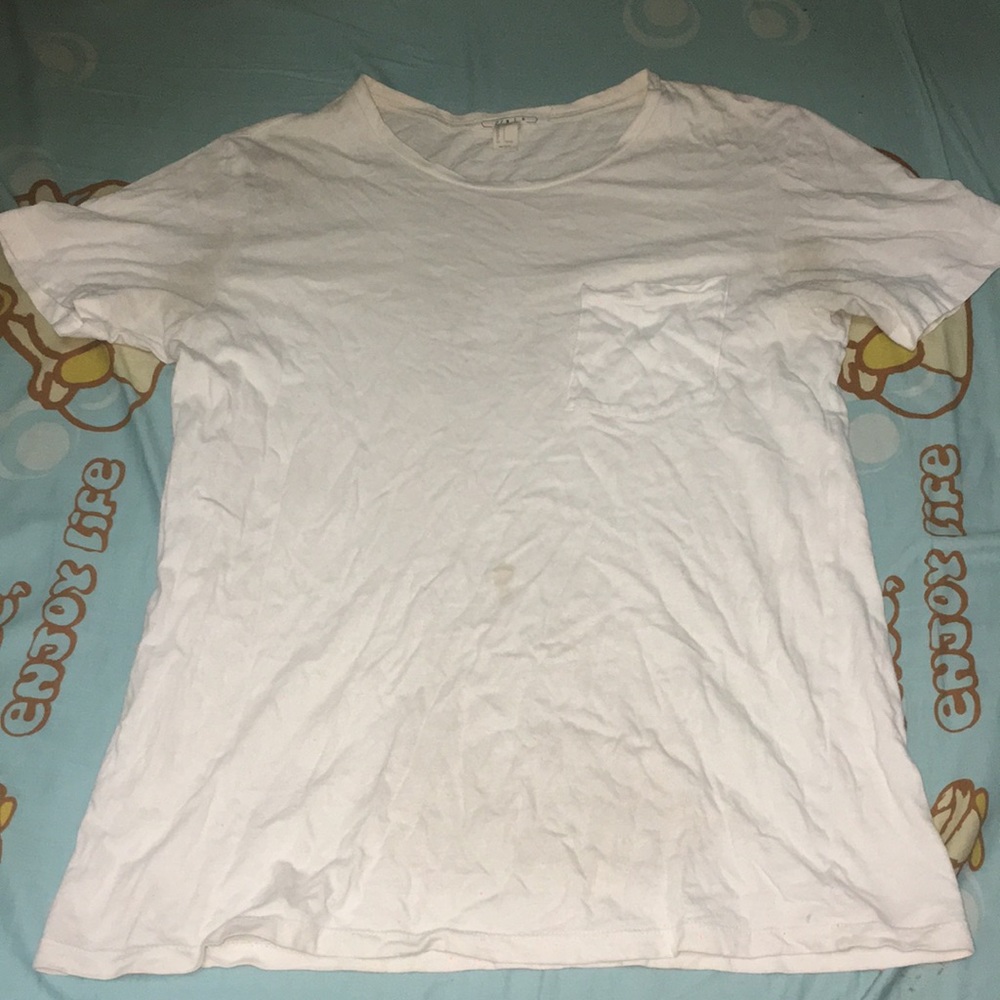 21 Men white highlight pocket shirt